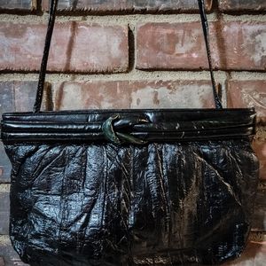 Vintage Black SUNCO Genuine Eel Skin Purse